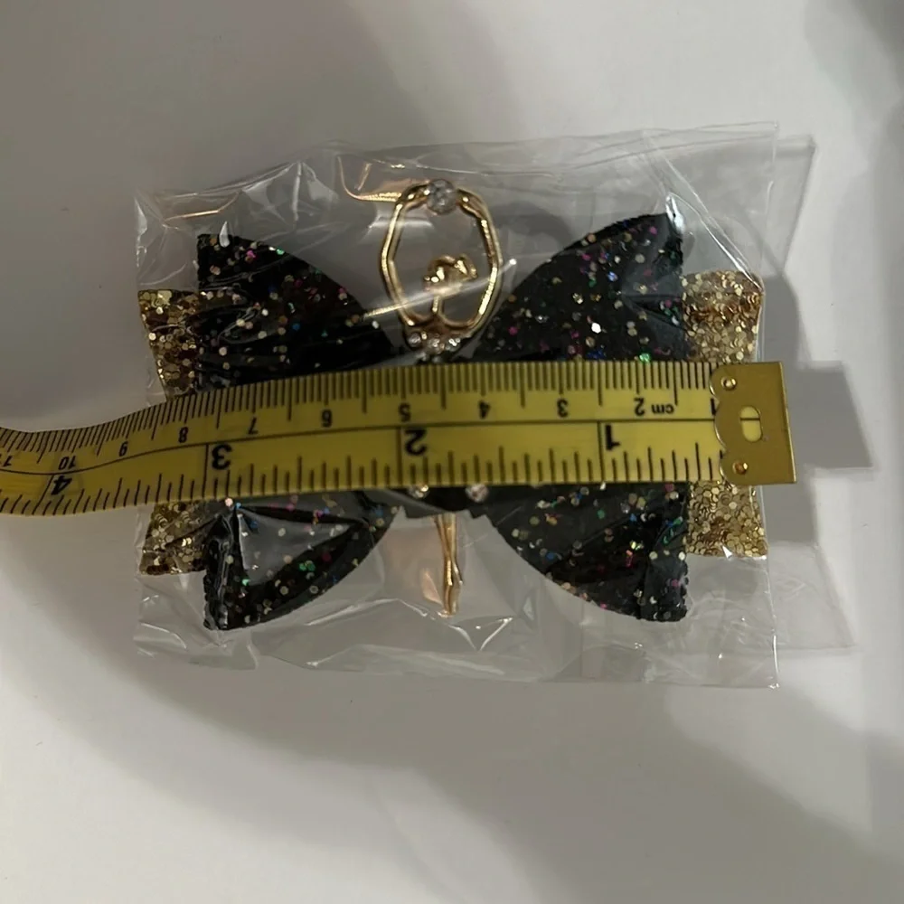 𝅺sparkly black ballerina hair clip barrette for girls